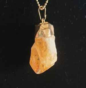 Natural Citrine Crystal Pendant Necklace